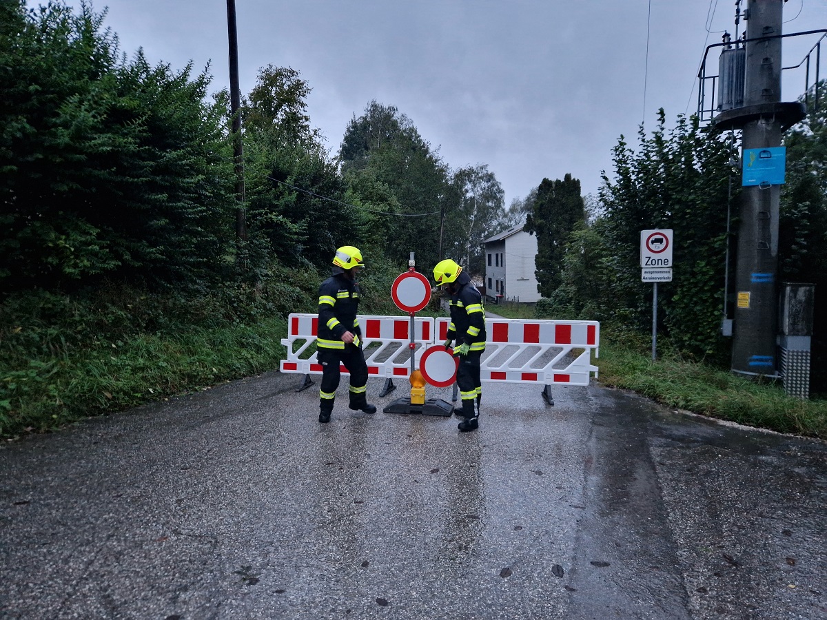 Strassensperre Unwetter